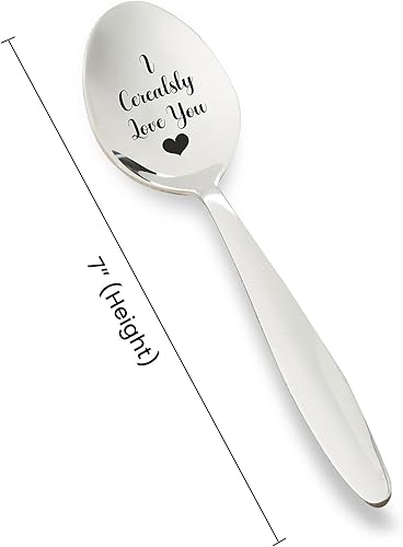 I Cerealsly Love You | Regalo divertido para el día de San Valentín | Cumpleaños | Aniversario | Relleno de calcetín de Navidad | Cucharilla grabada