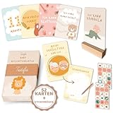 👶 DESIGNS UNIQUES CRÉÉS AVEC TENDRESSE : Chaque carte étape de bébé a un design unique créé par nos équipes pour les moments les plus émouvants. Conçus en papier photographique épais et résistant avec une finition mate protectrice et des rebords arrondis contrairement à d'autres. Vous pourrez écrire sur toutes les cartes au stylo sur le verso et au feutre indélébile sur le recto. Cartes étapes de bébé de GENRE NEUTRE!