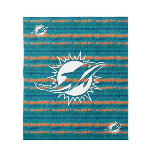 Image of Northwest NFL Miami Dolphins Oversized Microfiber Beach Towel, 60 x 70 Inches - Quick Dry, Sand Resistant, Lightweight, Highly Absorbent, Shibori Design