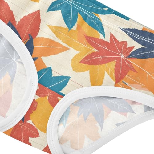 Wusikd Autumn Maple Leaves Girls' Underwear Cotton Girls Briefs Soft Toddler Underwear 2T4