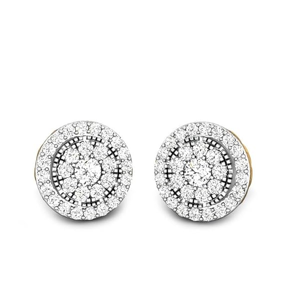 Candere by Kalyan Jewellers 14kt/18Kt BIS Hallmark Gold and Certified Diamond Stud Earrings for Women