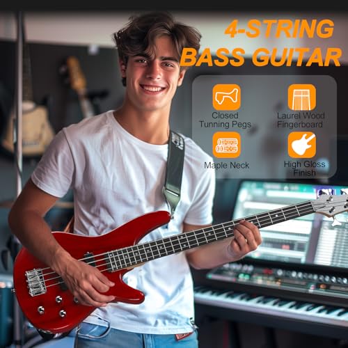 image for Ktaxon Electric Bass Guitar 4 String Bass Guitar with 20 Watt Amplifie