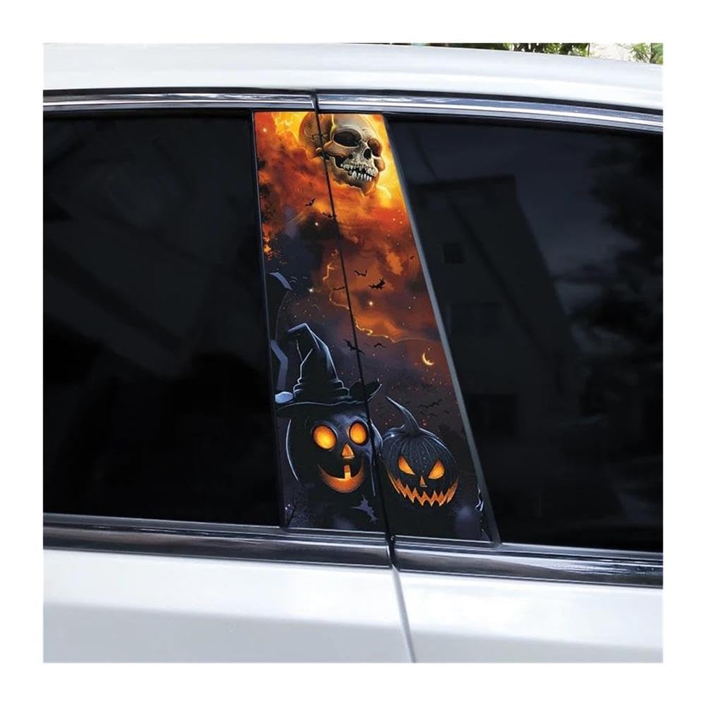 Body Parts 2pcs Car Window Pillar Decals Horror Skull Decoration Stickers DIY Car B-Pillar Stickers(H)
