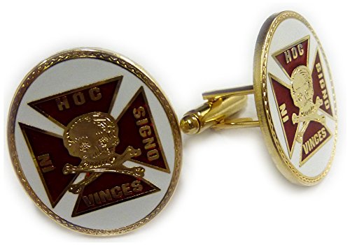 Masonic Collectibles Knights Templar Skull Crossbones Crusaders Solomons Temple Suit Cufflinks Cuff Links Set Pair