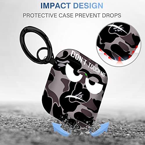 Image of for Airpods Case, Don't Touch Me for Airpods Cover with Keychain /Lanyard Soft Cute Shockproof Cover for Women Men Compatible with for Airpods 2 /1 Charging Case,Grey