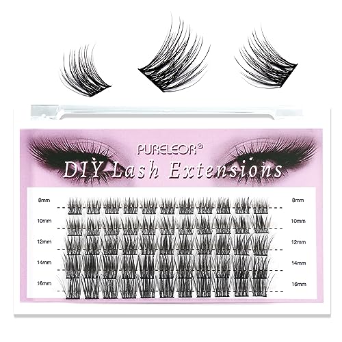 Lash Clusters DIY Eyelash Extensions 60pcs Cluster Lashes Wispy False Eyelashes C D Curl Individual Lashes Extensions 10-16mm Mega Fluffy Eyelashes