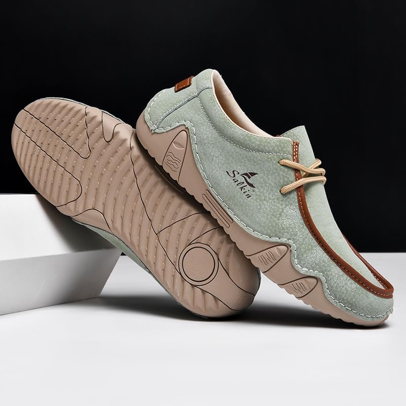 Salkin Barefoot Loafers Men's Breathable Leather Slip-On Loafers, Fashionable Casual Boat Shoes, Lightweight Sneakers with Rubber Soles for Comfort and Style 5 51 gzNBikhL. AC