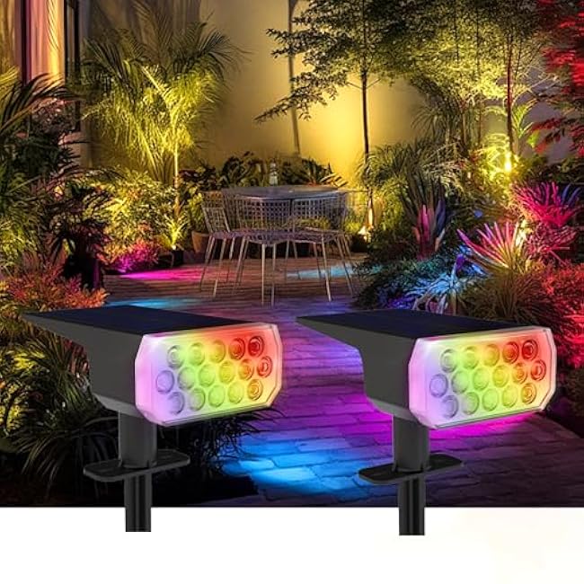 Solar Lights Solar Spot Lights Landscape Spotlights Multicolor 2 Pack