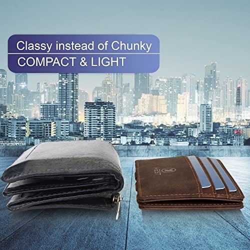 West - Magic Wallet with Coin Compartment + Gift Packaging - RFID Wallet for Men Compact & Small Magic Money Wallet - Extra Strong Money Bands, Magic Wallets for Men4
