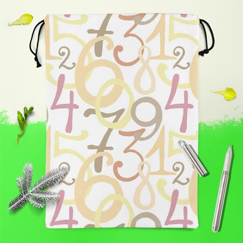 Image of ArtzFolio Numbers | Reusable Sack Bag | Bag for Gym, Storage, Vegetable & Travel