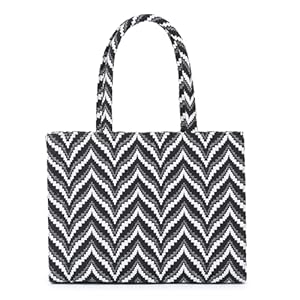 Taha.mark Women’s Printed Synthetic Leather Tote Bag for Office, College and Party (Black)