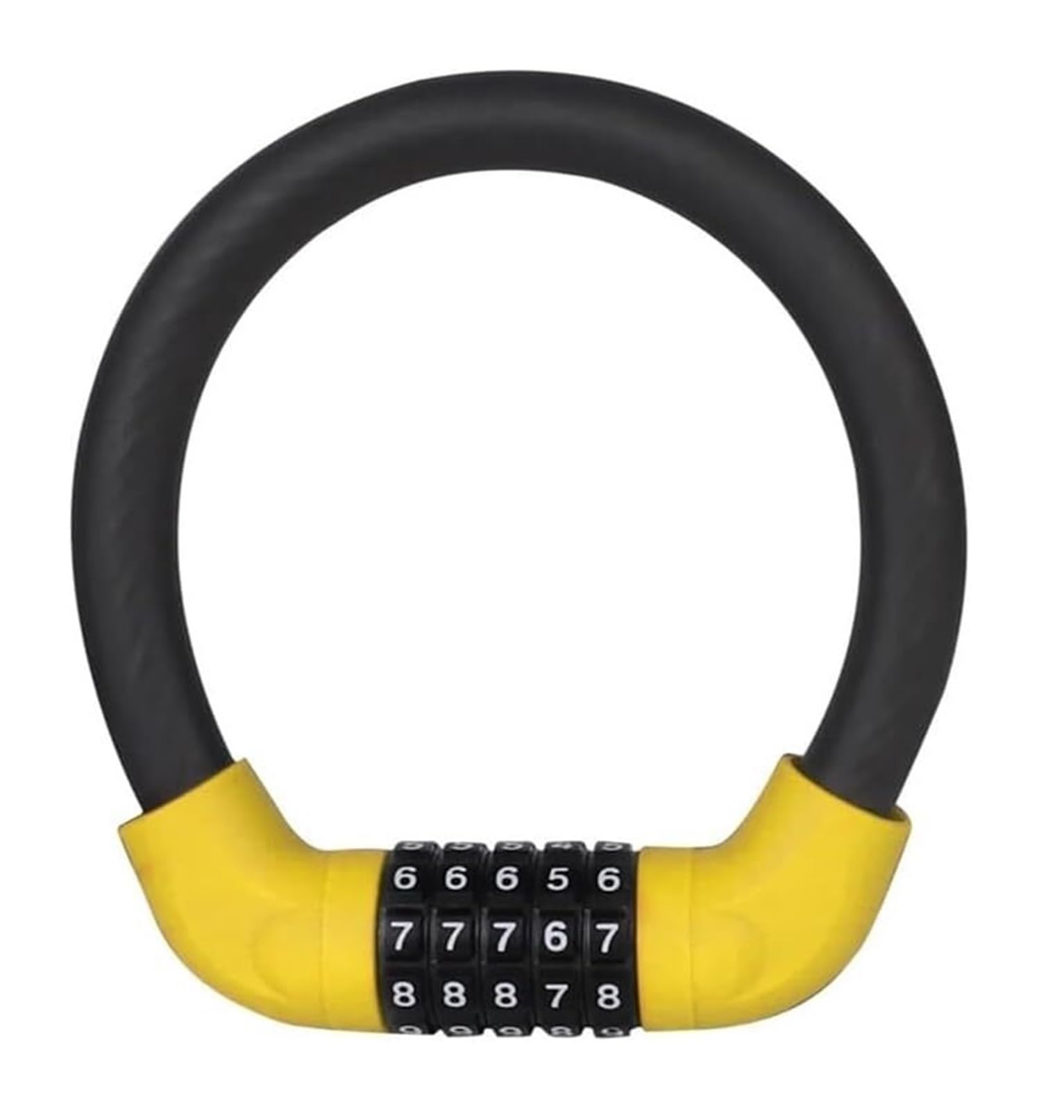 Giveduno Yellow 17.2X400mm Bicycle Lock, Zinc Alloy 5 Digit Combination Bicycle Lock Multicolor
