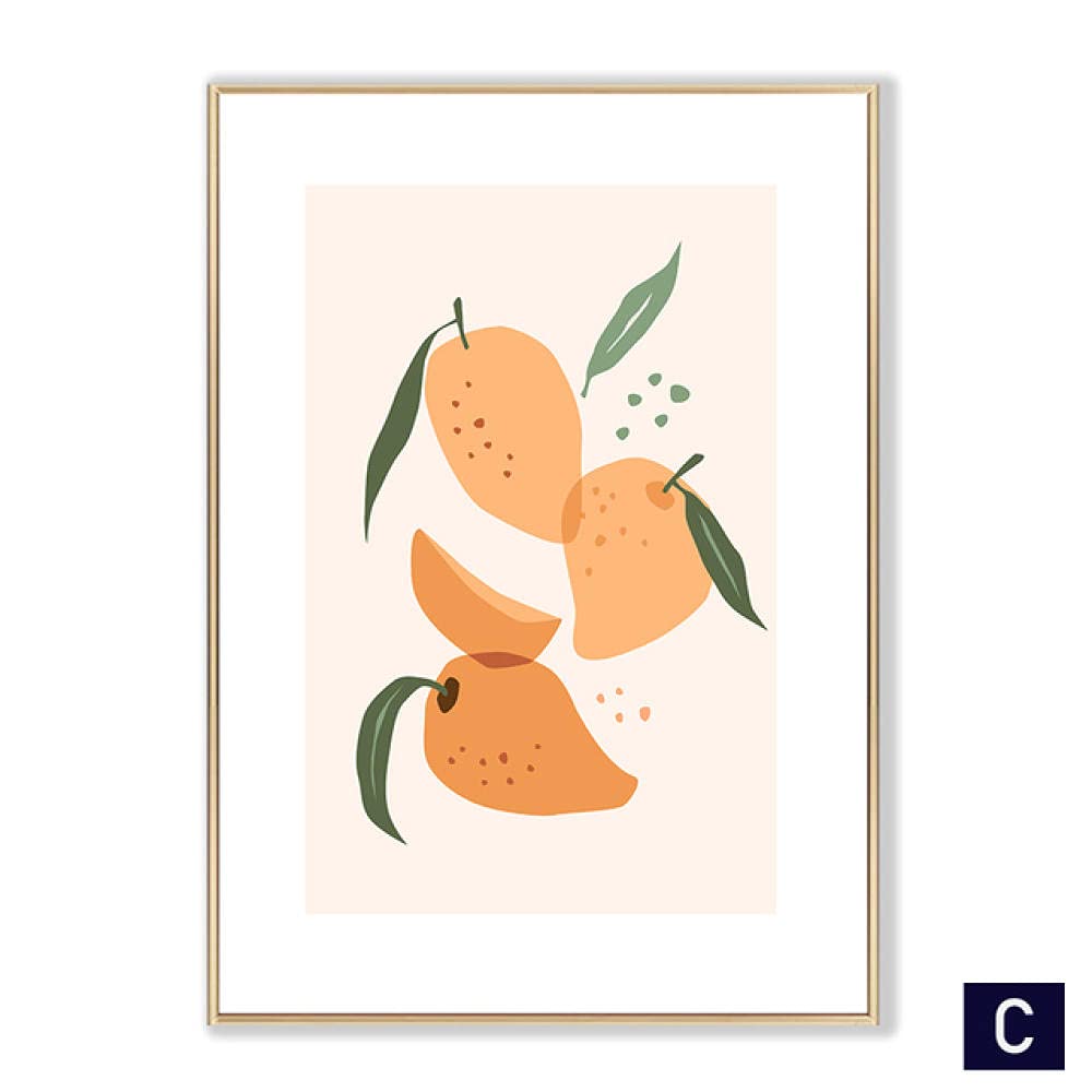 Boho Wandbild Leinwand 50x41cm - Abstrakte Geometrische Blätter In Beige Grün Terrakotta