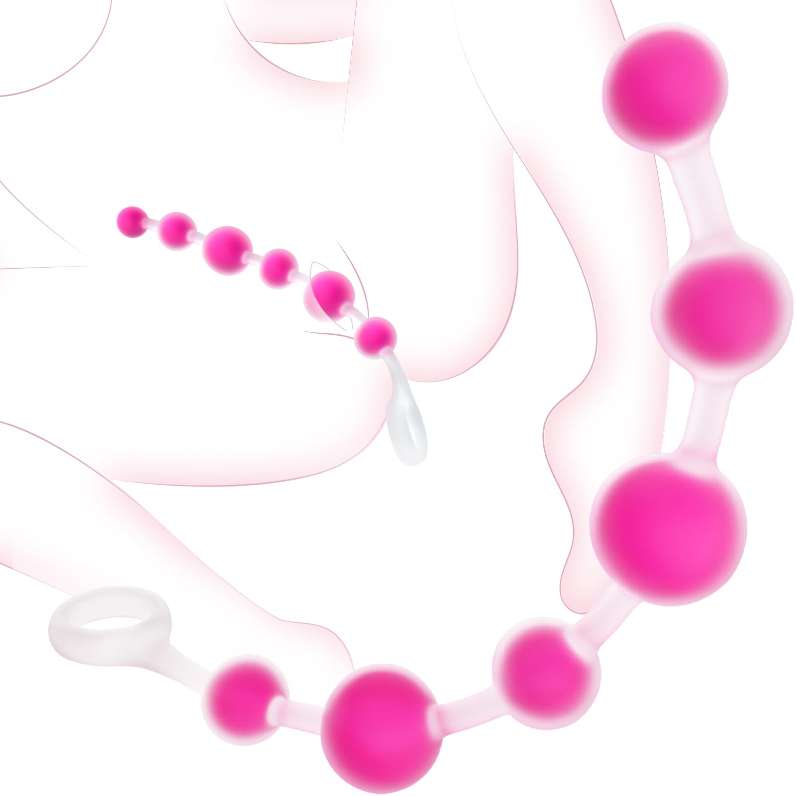 Anal Beads Butt Plug Sex Toys IMOTANI Flexible Silicone Butt Plug Prostate Massager Anal Toys with 6 Beads
