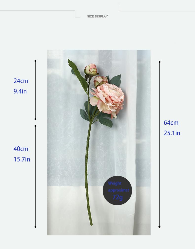 牡丹の花2本他花器、花追加 Amazon｜2pcs、牡丹のシミュレーションフラワー、牡丹の花、シルク製の