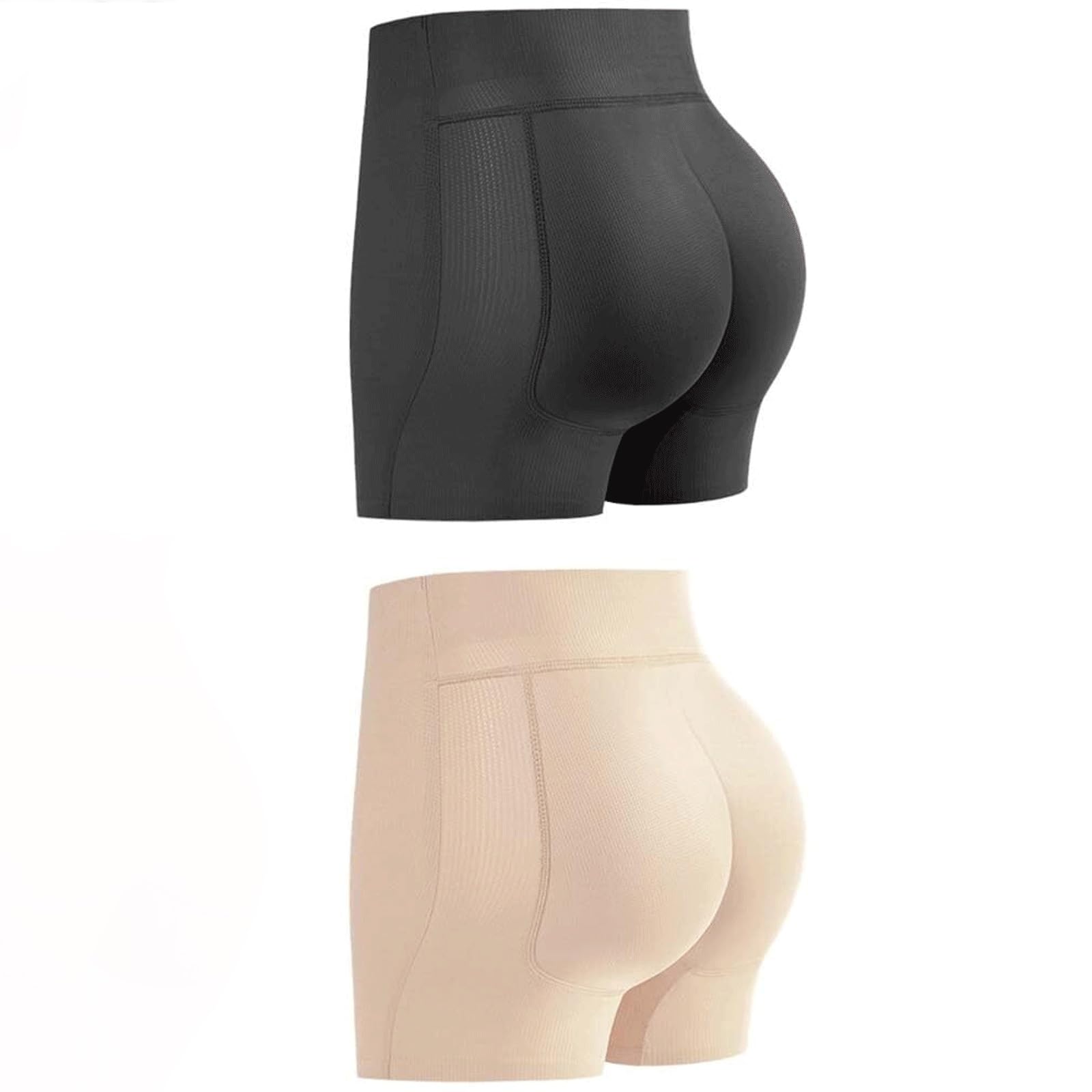 Rieort 2Pcs Shapewear Body Shaper for Women Square Enhancer Bodysuit Butt Panties Padded Hip Slimming Girdle Tummy Control Underwear(XL)