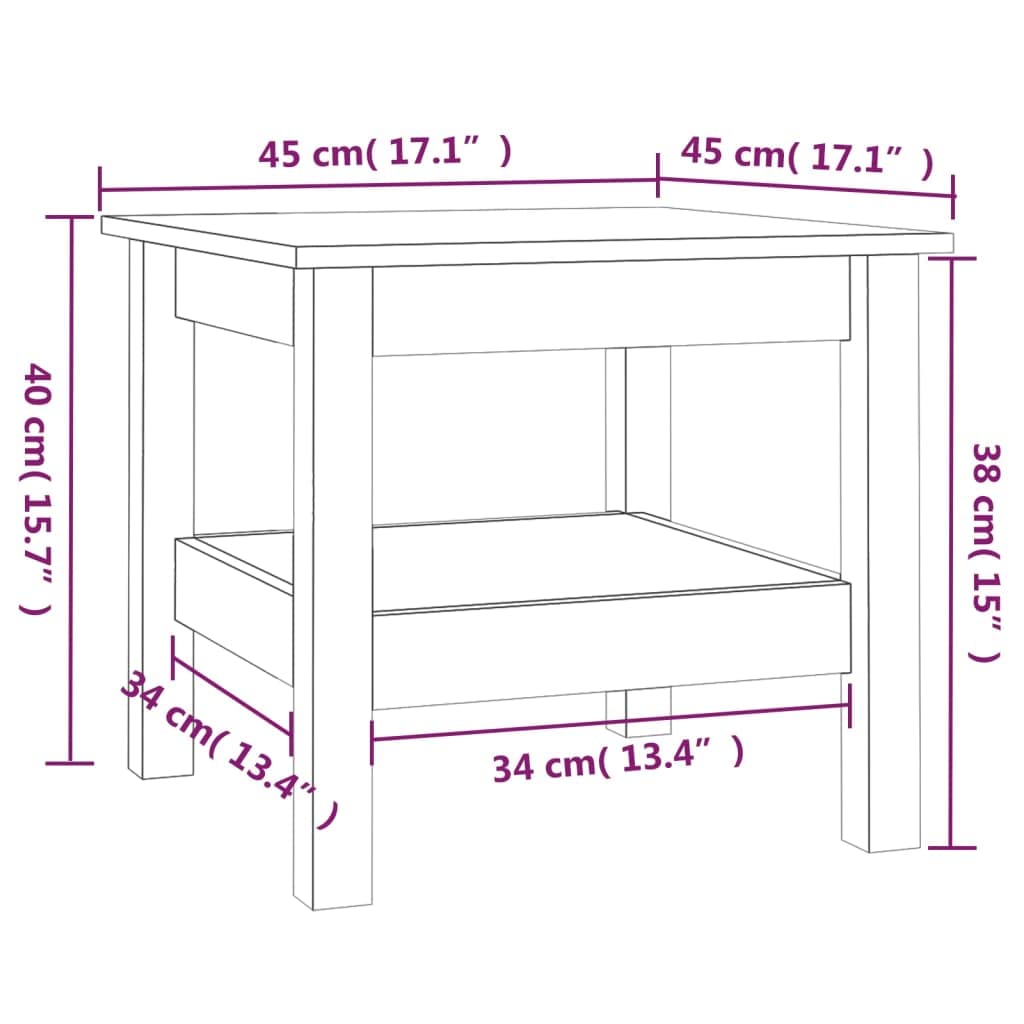 vidaXL Mesa de Centro Blanca 45x45x40 cm Madera Maciza de Pino