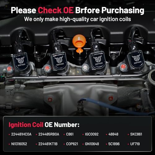 Image of BDFHYK Ignition Coil Packs UF719 Compatible with Nissan Frontier 05-17 March 13-14 Versa Note 14-19 Suzuki Equator 09-12 l4 1.6L 2.5L Nissan Oem Coil Pack Coil for GN10648 Set of 4