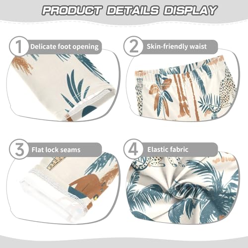 Bolaz Toddler Girls Leggings Printed Yoga Pants Leggings Tropical Palm Tree Asian Leopard for Kids3