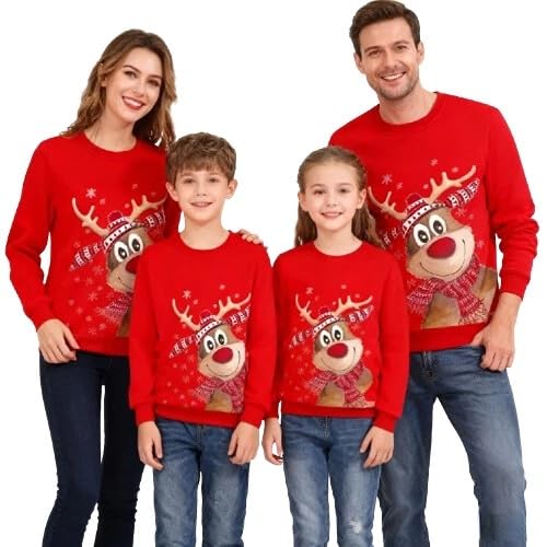 Beichwtd Weihnachtspullover Familie Set Damen Herren Kinder...