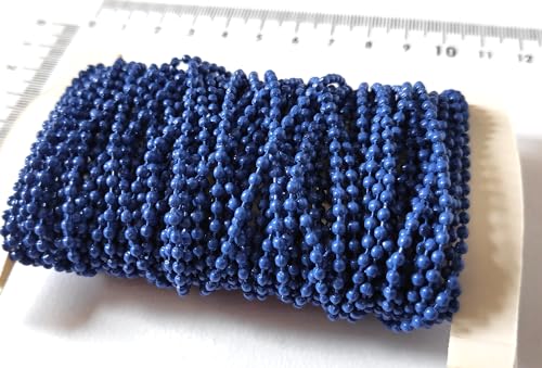 Image of GoSetGet! 12 mtr-Dark Blue-1.5mm Metal Ball Chain for LIPPAN Art, Rangoli, Jewelry Making, Crafts, Decorative, Long Lasting Finish (12 Mtr DarkBlue)