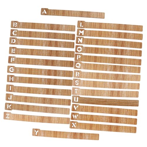 Marque-pages en bois alphabet VILLCASE en lot de 26 pièces robustes