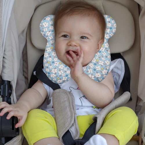 Image of Baby Travel Pillow, Infant Kid's Cushion Soft and Skin Friendly for Car Seat, Pushchair and Stroller (Style A)