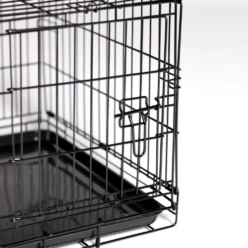 Image of Prevue Pet Products Home On-The-Go Single Door Dog Crate - Extra Extra Small Collapsible Dog Cage for Travel, Indoor, and Outdoor Use, Foldable Kennel Design, Deep Plastic Pan - XXS, Black