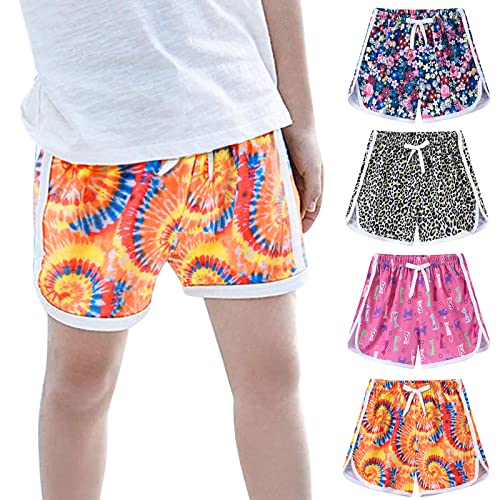 Boys and Girls Basketball Shorts Athletic Soccer Shorts Kids Toddler Floral Print Short Pants Drawstring Sports Jogger Pants