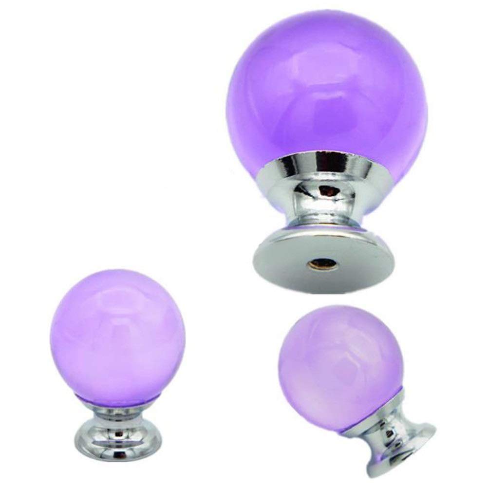 Boutons de porte en cristal violet de 25 mm pour remplacer des poignées usées de tiroir
