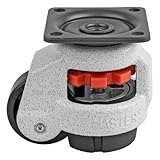FOOTMASTER GD-40F Nylon Wheel and NBR Pad Leveling Caster, 110 lbs, Top Plate 2 5/32