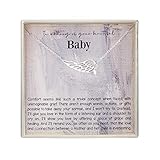 RareLove Miscarriage Gifts for Mothers,925 Sterling Silver Baby Angel Wing Heart Pendant Necklace,Baby Loss Memorial Gifts for Mothers, Bereavement Sympathy Gifts for Loss of Baby