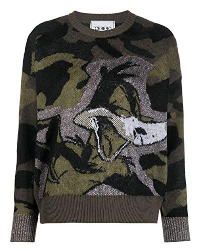 Iceberg Pullover Donna A0247265 5355 Lana Cashmere Camouflage Autunno...