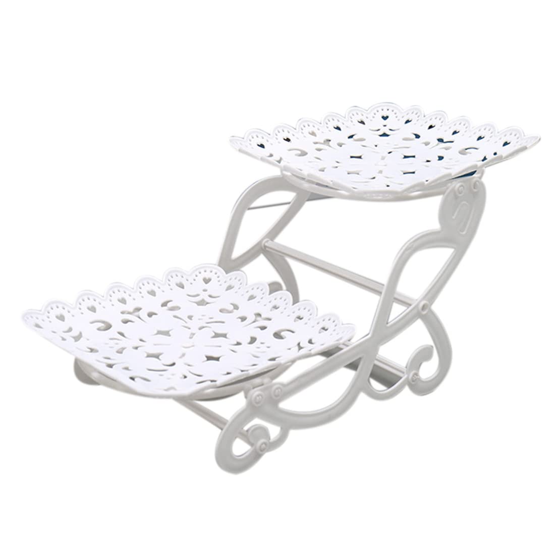 CTRLZS 2 Tier Cake Dessert Holder Cupcake Pastry Biscuit Tray Holder Candy Buffet Fruit Holder Wedding Use a Square