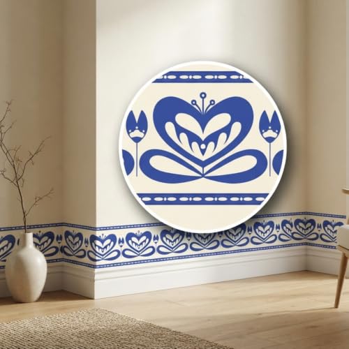 Image of Decorative Peel and Stick Wall Border Sticker 4 Inch x 4 Feet | Waterproof Self Adhesive PVC Wallpaper Border | Floral, Vintage & Traditional Designs | Wall Trim for Home Decor, VWB4