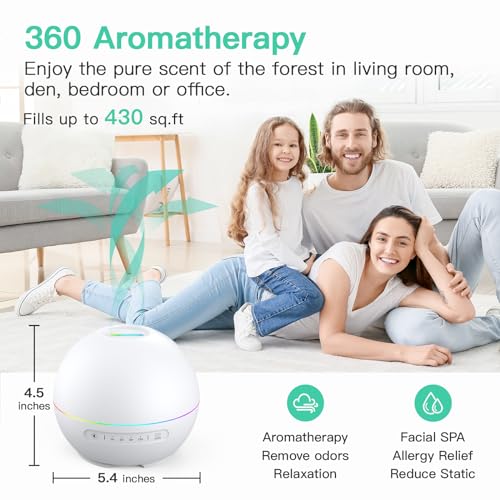 2 Pack Essential Oil Diffuser for Home - 200ml Aromatherapy Diffuser Humidifier with 4 Timers & 7 Colors Night Lights, 20dB Quiet Working for 10 Hours, Auto Shut-Off - Image 6