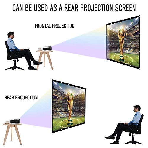 Hzgang 120Inch Projector Screen Indoor Outdoor Portable Movie Screens 16:9 Hd Projection 4K Home Theater Gaming Office Presentation Education Outdoor Indoor Public Display Screen #TOP3