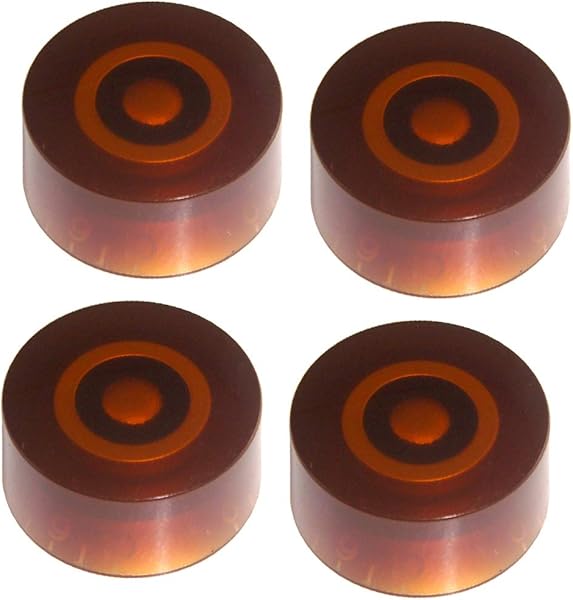 Amazon _ Shiwaki ギターボタンアクリル トロールノブ エレクトリックギター用 4ピース, コーヒー _ エレキギターパーツ _ 楽器・音響機器