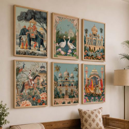 Image of kotart Pichwai Wall Art Painting for Decoration - Framed Living Room Bedroom Office Decor - Premium Digital Madhubani Paintings with Frame Home - (14X20 Inch, I)