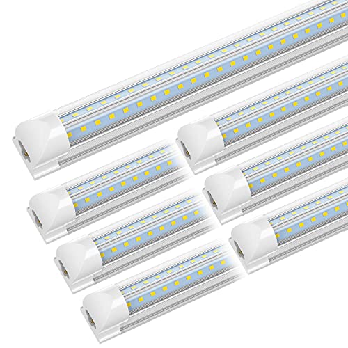 CNSUNWAY LIGHTING LED Shop Light 4FT, 40W 5200LM Super Bright, 6500K, V Shape Double Row LEDs, High Output, Linkable Light Fixture 4 Foot with Plug for Garage, Workshop, Basement (Pack of 6)