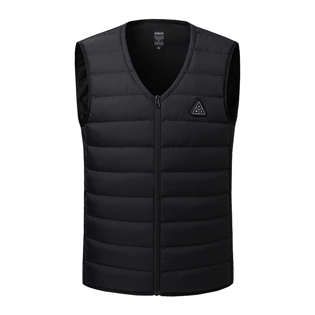 Chaleco calefactable unisex, chaqueta térmica, chaqueta calefactable con carga USB, chaqueta de plumón eléctrica con 8 zonas de calentamiento y 3 niveles de calor, chaqueta de invierno (sin batería