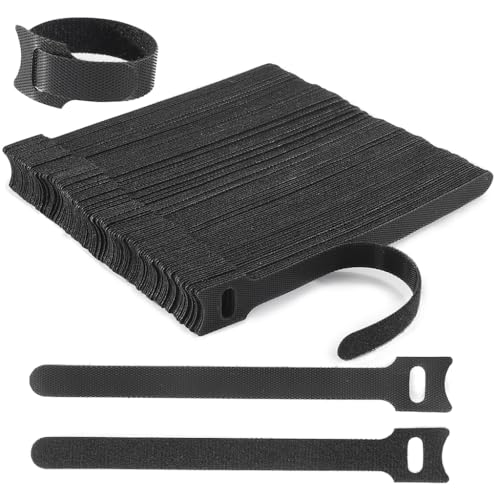 Image of Zibuyu Nylon Reusable Cable Ties, 100 Pc Self-Adhesive Wire Organisers