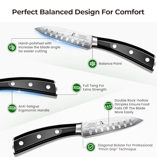 Image of CoquusAid Paring Knife 3.75 Inch Fruit Knives, Small Kitchen Knife