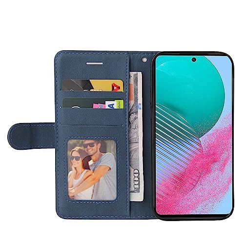Wuhaizher Samsung A15 Case Geometric, Shockproof Wallet Case PU Leather with Card Slots Folding Stand Magnetic Scratchproof Protect Flip Cover for Samsung Galaxy A15 5G / 4G Phone Cases, Blue