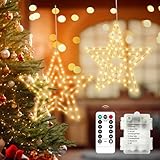 Photo Gallery bigzom set di 2 luci a forma di stella di natale, con 75 led, girevoli, con funzione timer, per interni ed esterni, per natale, feste, decorazioni, matrimoni, colore caldo Photo Gallery bigzom set di 2 luci a forma di stella di natale, con 75 led, girevoli, con funzione timer, per interni ed esterni, per natale, feste, decorazioni, matrimoni, colore caldo