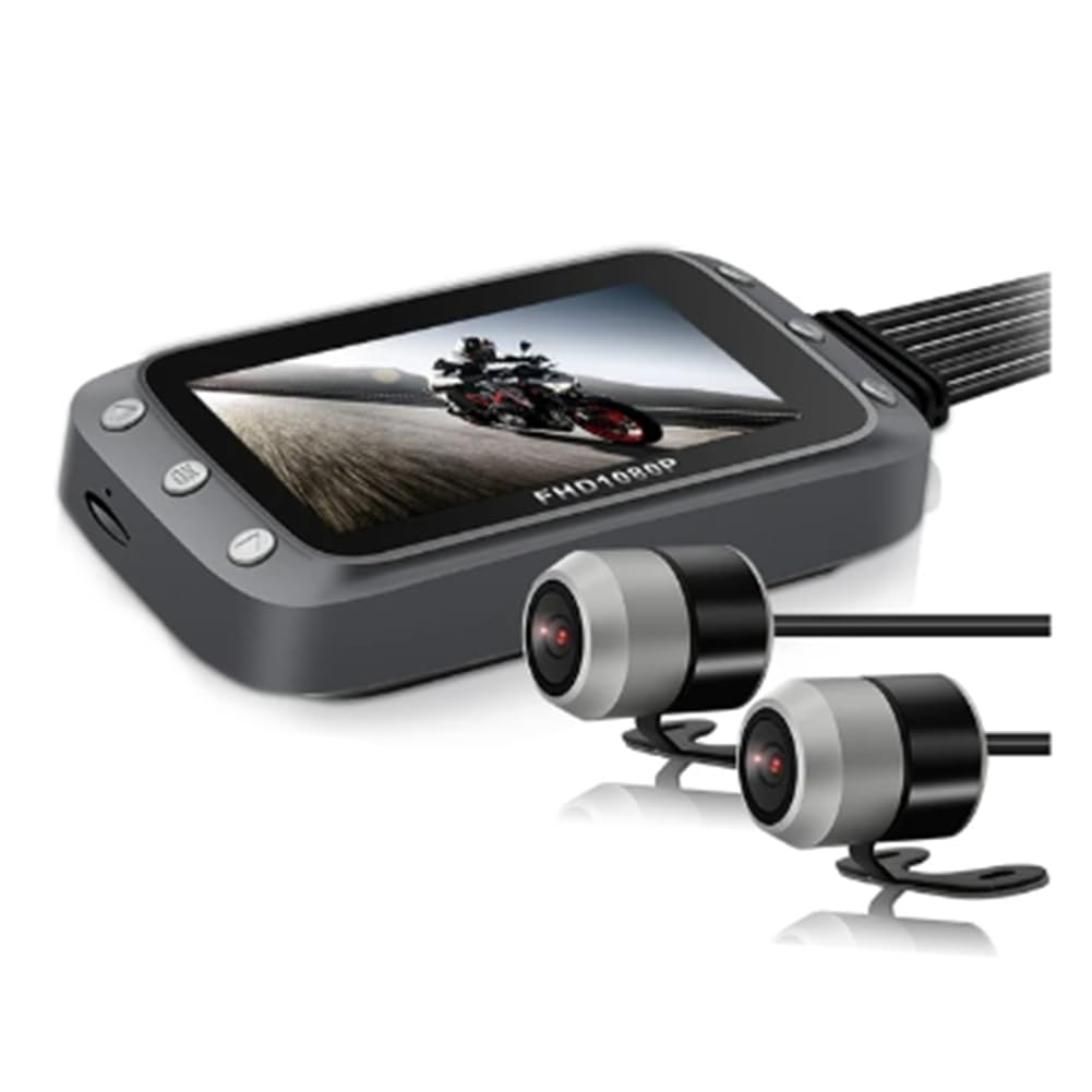 WiFi DVR per Moto Dash Cam 1080P+1080P Full HD Vista Anteriore Posteriore Telecamera per Moto Impermeabile GPS Logger Recorder Box Pezzi di Ricambio di Ricambio (B)