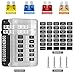 Deyooxi 12 Way 12V Blade Fuse Block,12 Circuit ATC/ATO Fuse Box Holder with LED Indicator Waterpoof Cover for 12V/24V Automotive Truck Boat Marine RV Van Vehicle (with 16 pcs Fuse)
