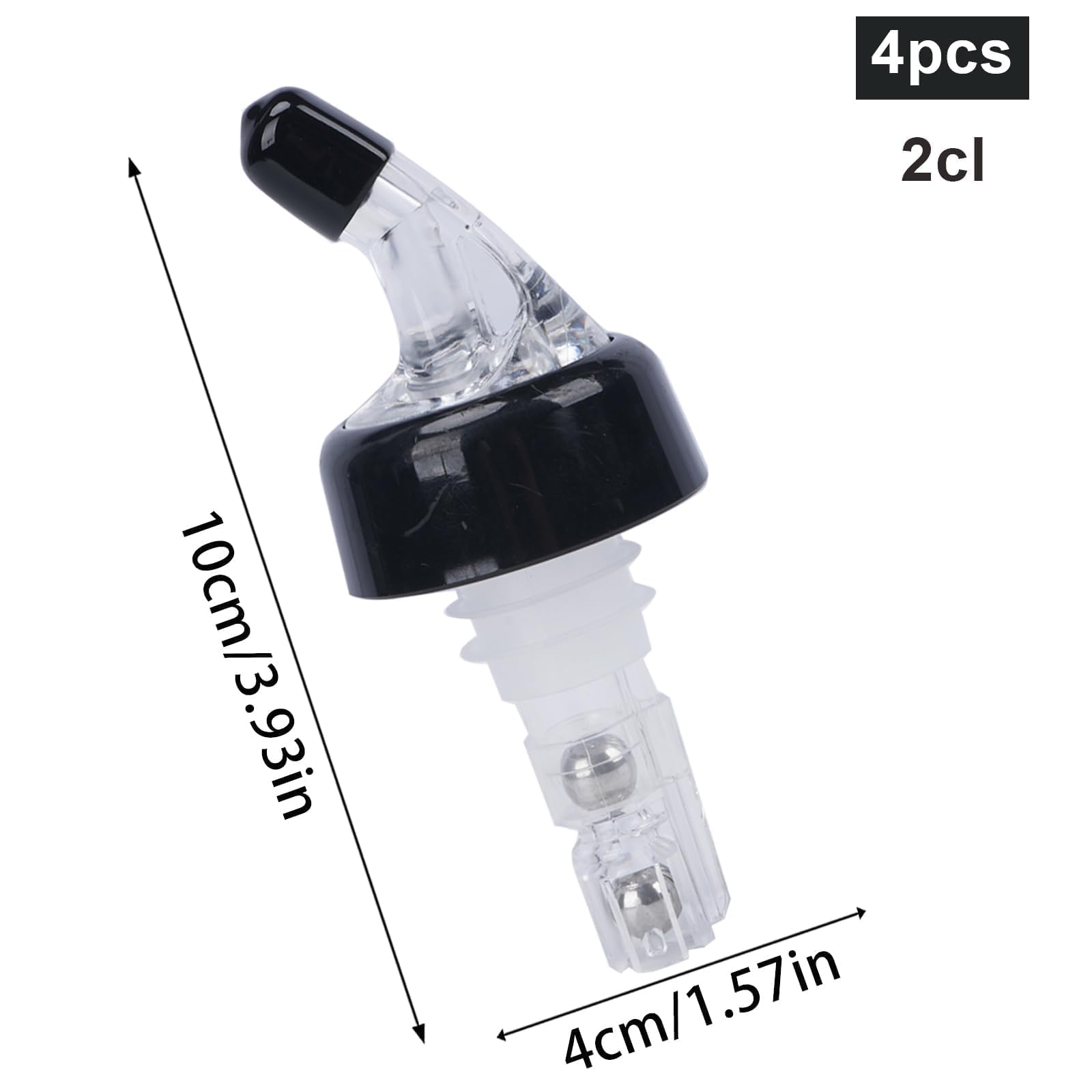 4 Piezas Vertedor de Botellas 20ml Vertedor Automático de Botellas Medido Vertedor de Botellas Vino 2CL Cónica Boquillas Anti-Goteo Dispensador para Bebidas Cócteles Aceite y Vino