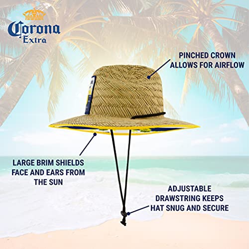 Concept One Mens Men's Corona Extra Straw Beach Lifeguard With Large Brim Sun Hat, Logo, One Size Us #TOP3