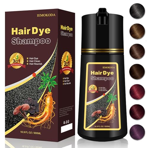 Deep Burgundy Hair Dye Shampoo Red, Instant Dye Shampoo for